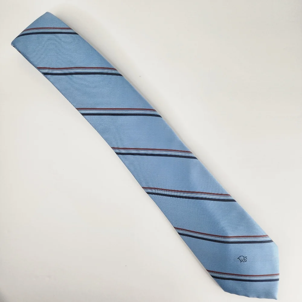 CHRISTIAN DIOR Blue & Red Tie.
